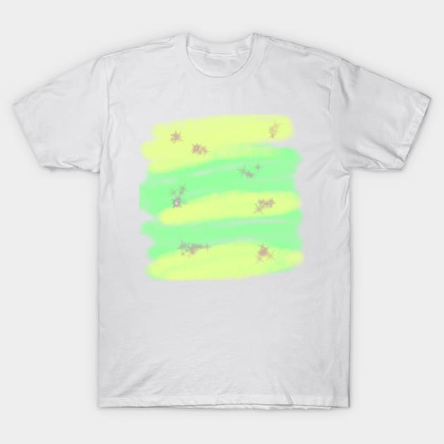 Yellow green watercolor glitter abstract art T-Shirt by Artistic_st